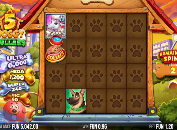 5 Doggy Dollars Slot Respin Bonus Feature 747x550